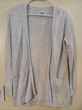 Stitches & Stripes Cream Speckled Open-Front Cardigan